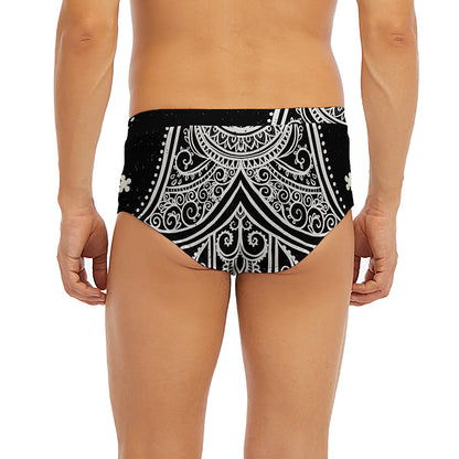 Black And White Hamsa Print Men's Briefs
