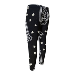 Black And White Hamsa Print Men's Compression Pants