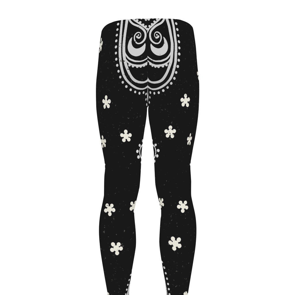 Black And White Hamsa Print Men's leggings