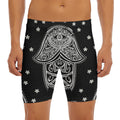 Black And White Hamsa Print Men's Long Boxer Briefs