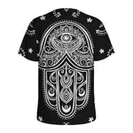 Black And White Hamsa Print Men's Sports T-Shirt