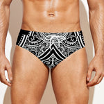 Black And White Hamsa Print Men's Swim Briefs