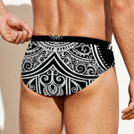 Black And White Hamsa Print Men's Swim Briefs