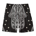 Black And White Hamsa Print Men's Swim Trunks