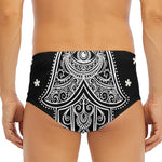 Black And White Hamsa Print Men's Triangle Swim Briefs