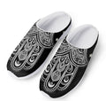 Black And White Hamsa Print Mesh Casual Shoes