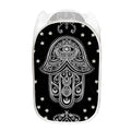 Black And White Hamsa Print Mesh Laundry Hamper