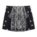 Black And White Hamsa Print Mesh Shorts