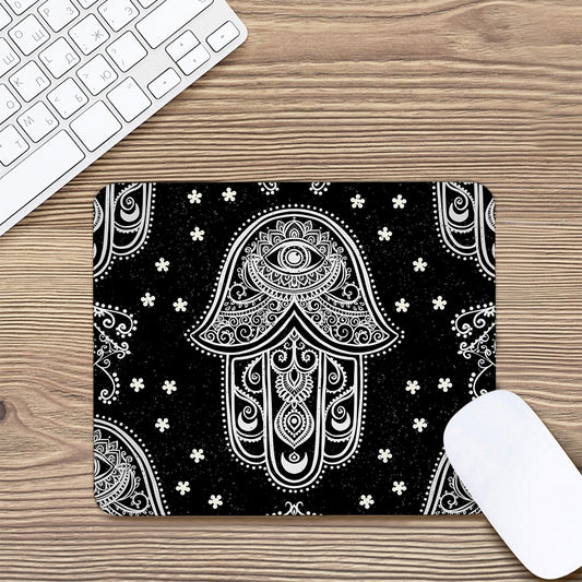 Black And White Hamsa Print Mouse Pad