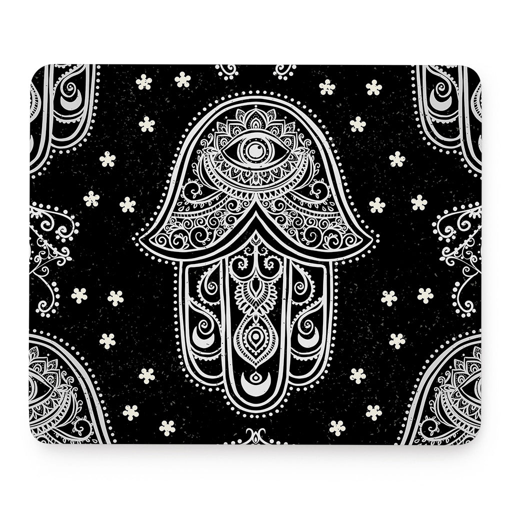 Black And White Hamsa Print Mouse Pad
