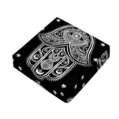 Black And White Hamsa Print Outdoor Seat Cushion Cover