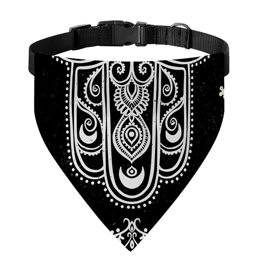 Black And White Hamsa Print Over The Collar Dog Bandana