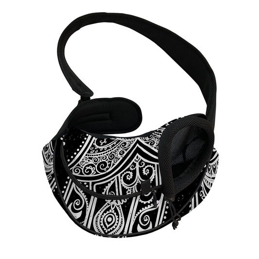 Black And White Hamsa Print Pet Sling Carrier