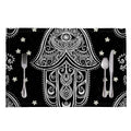 Black And White Hamsa Print Placemat