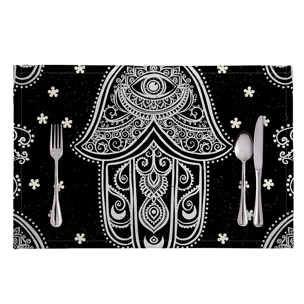 Black And White Hamsa Print Placemat