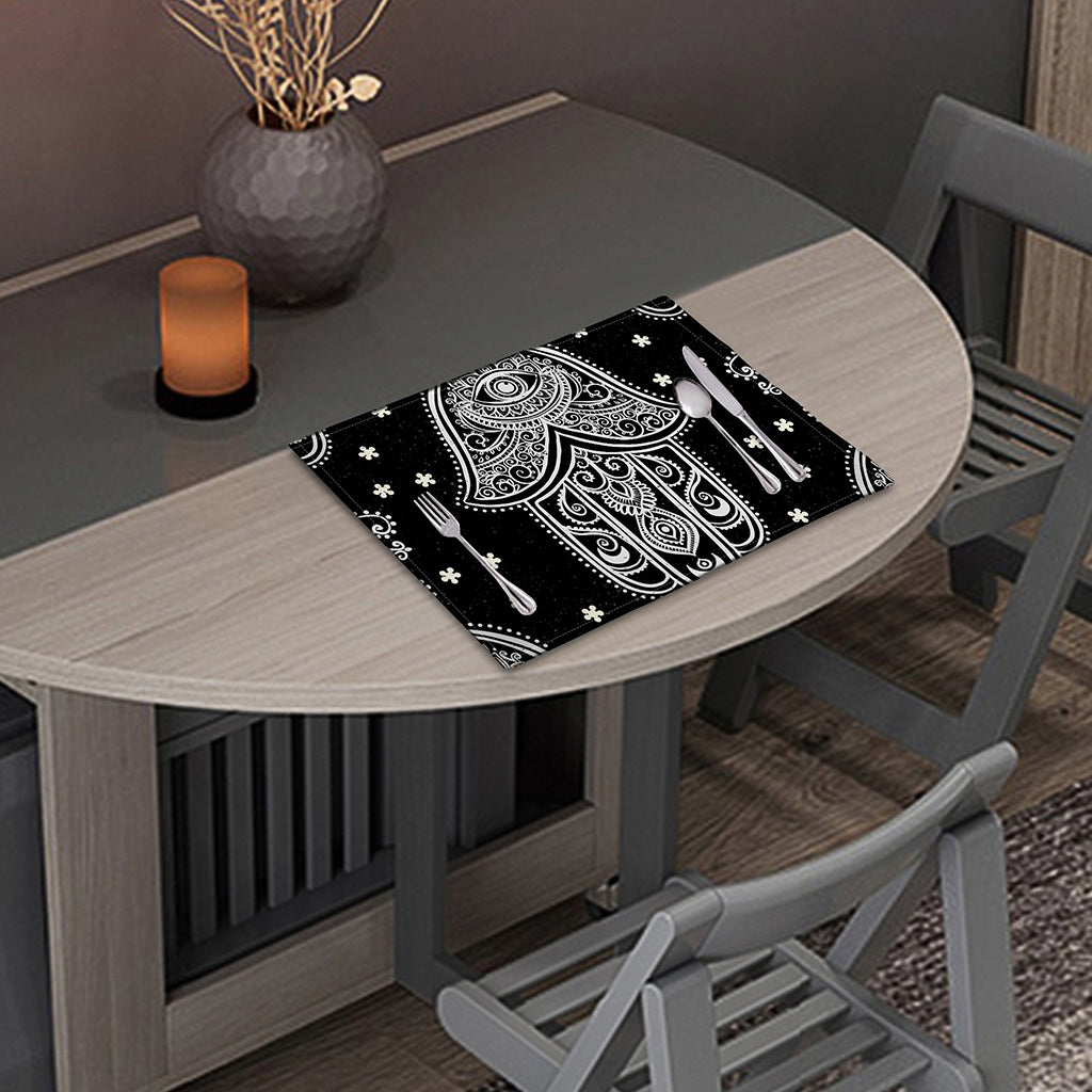 Black And White Hamsa Print Placemat