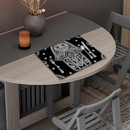 Black And White Hamsa Print Placemat