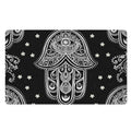Black And White Hamsa Print Polyester Doormat