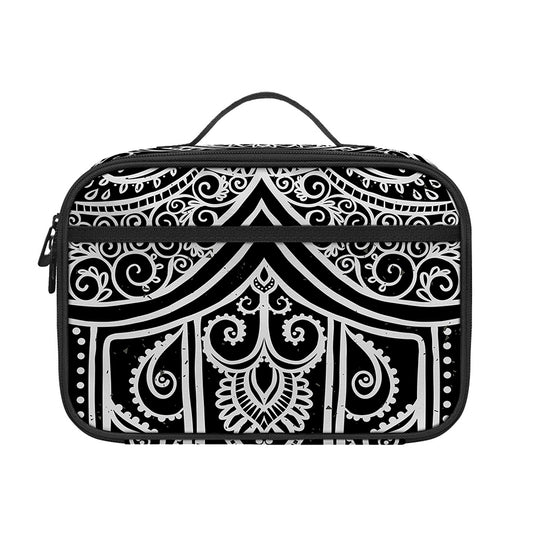 Black And White Hamsa Print Portable Lunch Bag