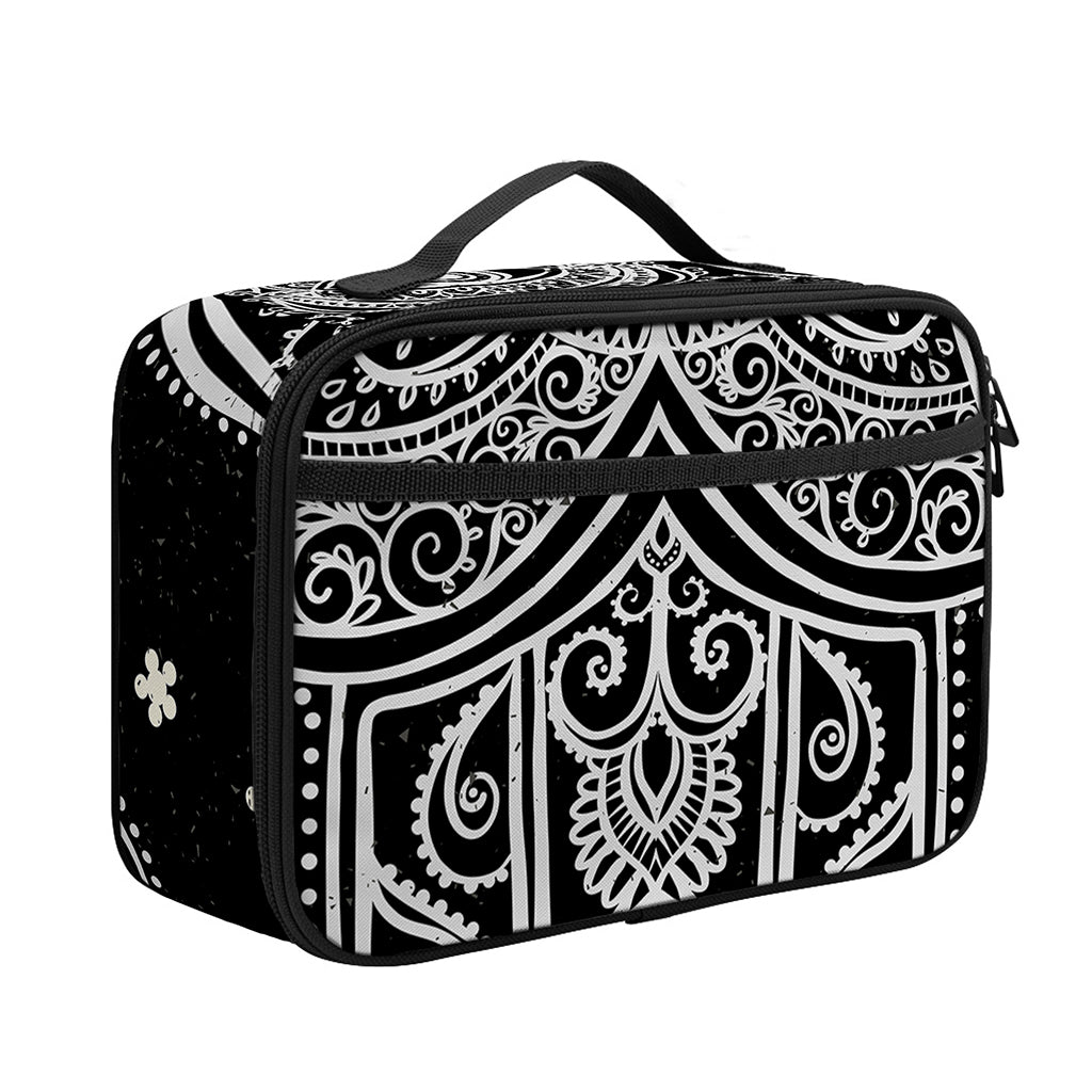 Black And White Hamsa Print Portable Lunch Bag