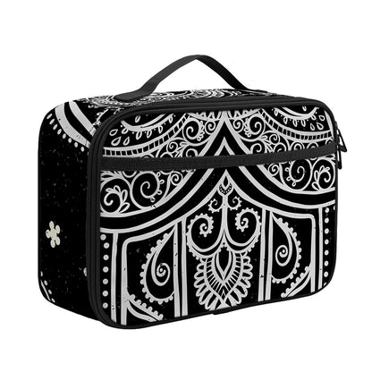 Black And White Hamsa Print Portable Lunch Bag