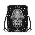 Black And White Hamsa Print Rectangular Crossbody Bag