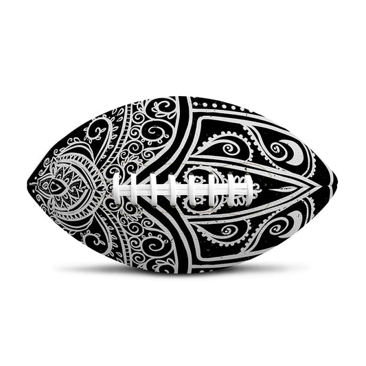 Black And White Hamsa Print Rugby Ball