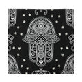 Black And White Hamsa Print Silk Bandana