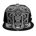 Black And White Hamsa Print Snapback Cap
