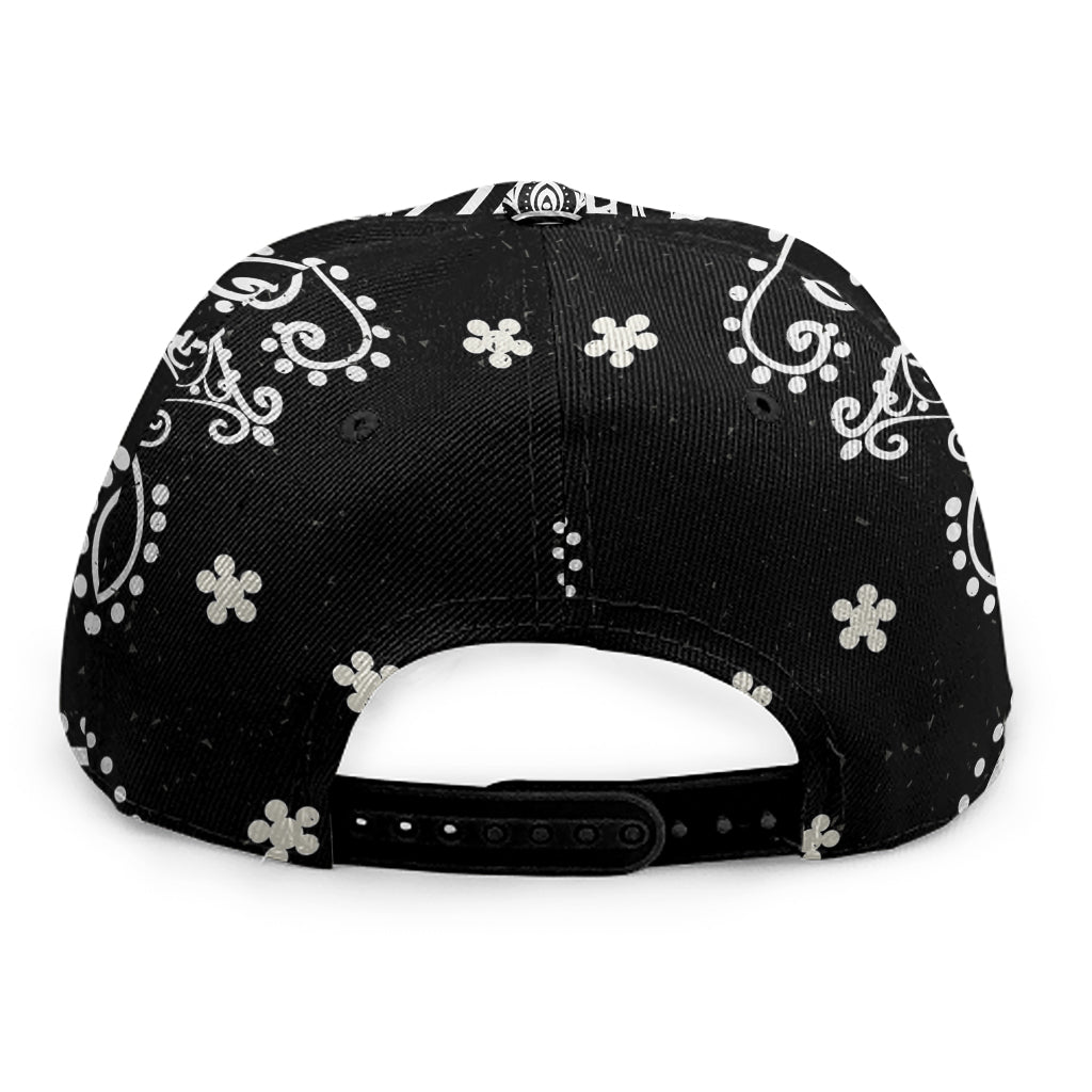 Black And White Hamsa Print Snapback Cap