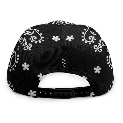 Black And White Hamsa Print Snapback Cap