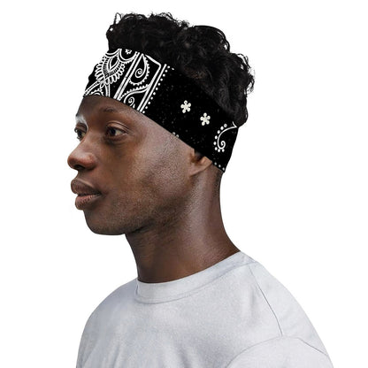 Black And White Hamsa Print Sports Headband
