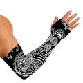 Black And White Hamsa Print Sun Protection Arm Sleeves