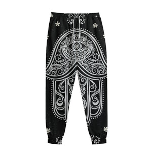 Black And White Hamsa Print Sweatpants