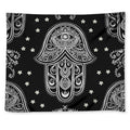 Black And White Hamsa Print Tapestry