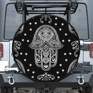 Black And White Hamsa Print Tire Cover