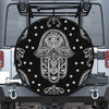 Black And White Hamsa Print Tire Cover