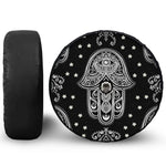 Black And White Hamsa Print Tire Cover With Camera Hole