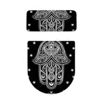 Black And White Hamsa Print Toilet Lid And Tank Cover Set