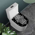 Black And White Hamsa Print Toilet Lid Cover