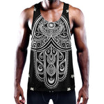 Black And White Hamsa Print Training Tank Top