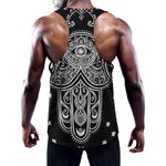 Black And White Hamsa Print Training Tank Top