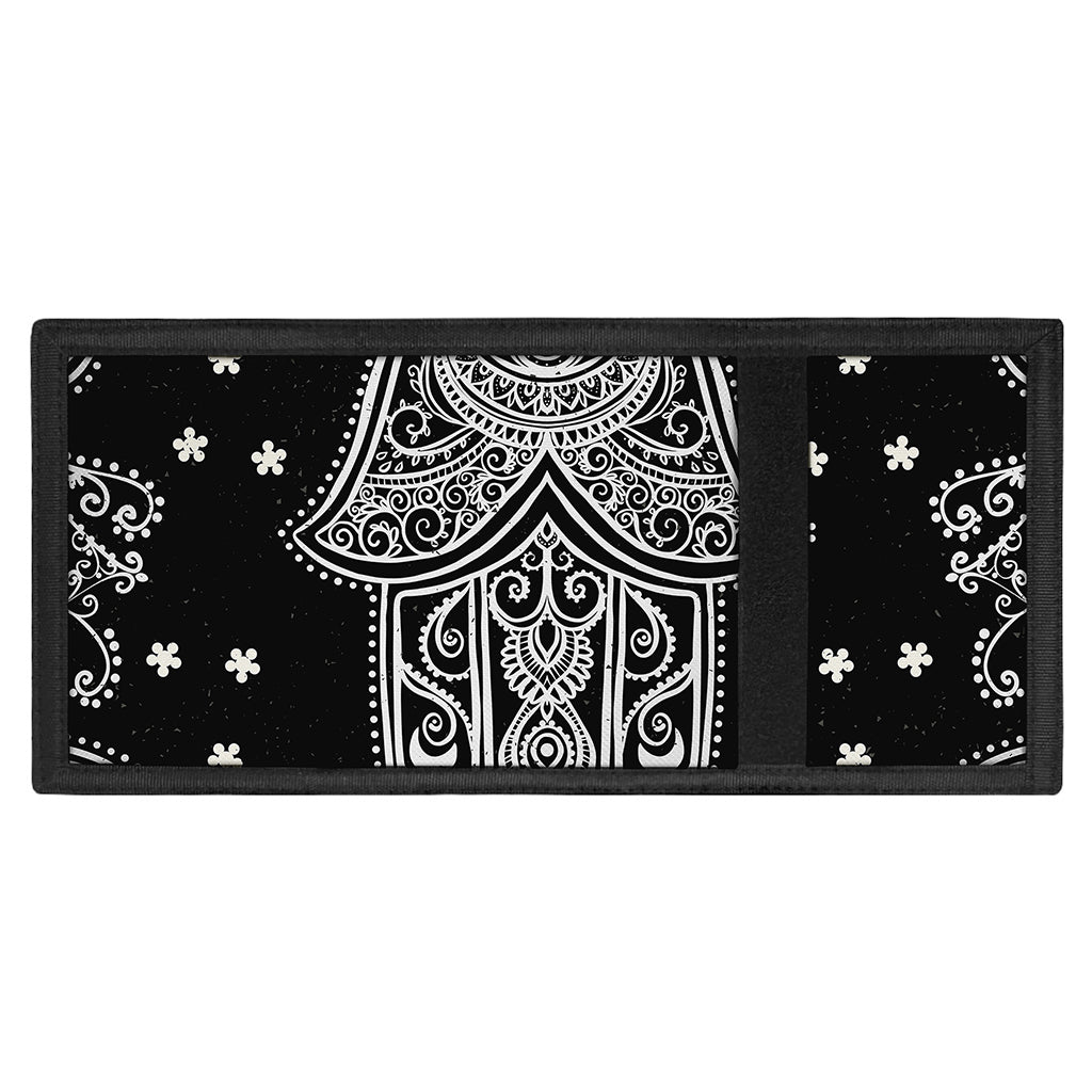 Black And White Hamsa Print Trifold Wallet