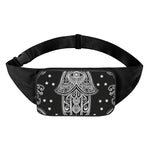 Black And White Hamsa Print Waist Bag