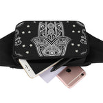 Black And White Hamsa Print Waist Bag