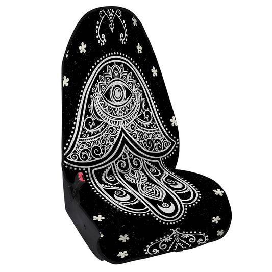Black And White Hamsa Print Waterproof Car Seat Cover
