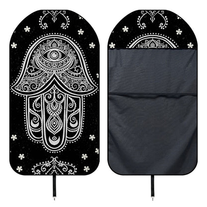 Black And White Hamsa Print Waterproof Car Seat Cover
