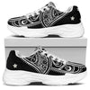 Black And White Hamsa Print White Chunky Shoes