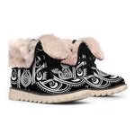Black And White Hamsa Print Winter Boots
