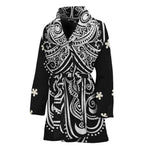 Black And White Hamsa Print Women's Bathrobe